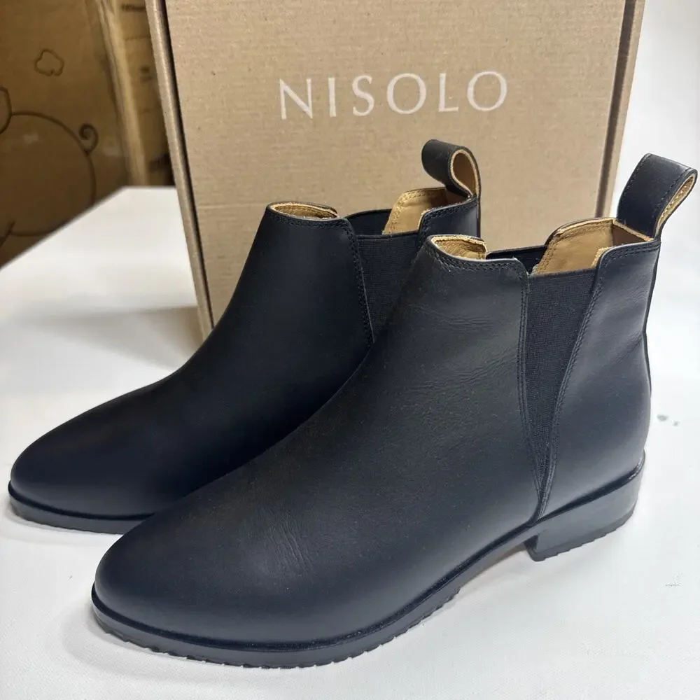 Nisolo‎ Eva Everyday Chelsea Boot Women’s Size 6.5 Black Slip-On Ankle Boot NIB